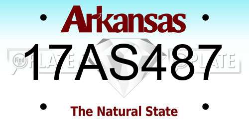 17AS487 Arkansas License Plate