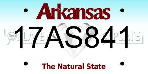 17AS841 Arkansas License Plate