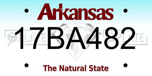 17BA482 Arkansas License Plate