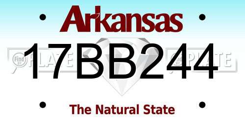 17BB244 Arkansas License Plate