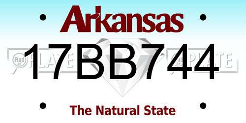 17BB744 Arkansas License Plate