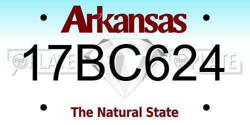 17BC624 Arkansas License Plate