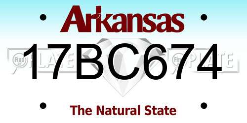 17BC674 Arkansas License Plate
