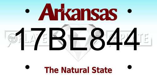 17BE844 Arkansas License Plate