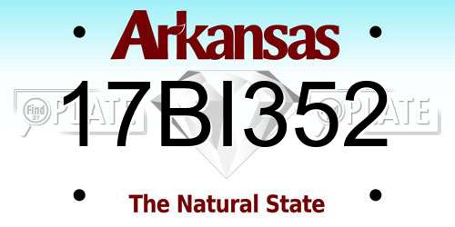 17BI352 Arkansas License Plate