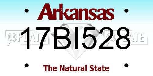 17BI528 Arkansas License Plate