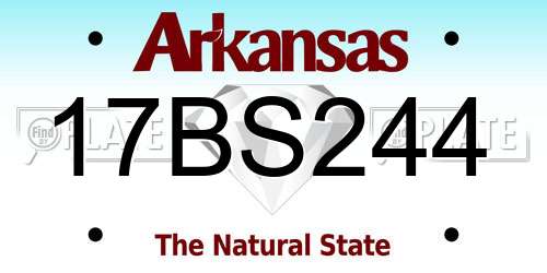 17BS244 Arkansas License Plate
