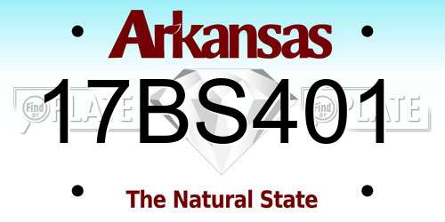 17BS401 Arkansas License Plate