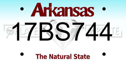 17BS744 Arkansas License Plate