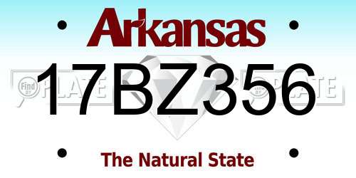 17BZ356 Arkansas License Plate