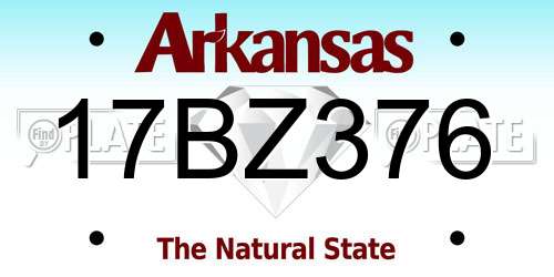 17BZ376 Arkansas License Plate