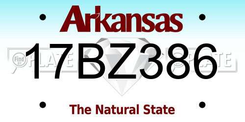 17BZ386 Arkansas License Plate