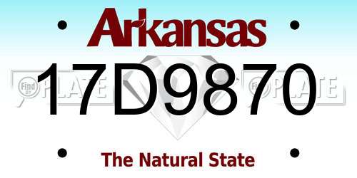 17D9870 Arkansas License Plate