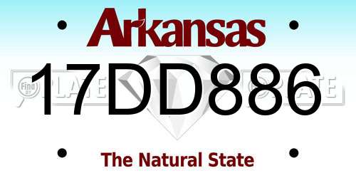 17DD886 Arkansas License Plate