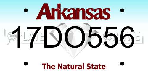 17DO556 Arkansas License Plate