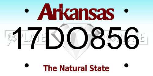 17DO856 Arkansas License Plate