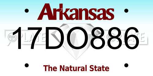 17DO886 Arkansas License Plate