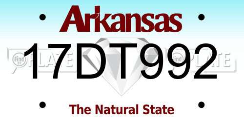 17DT992 Arkansas License Plate