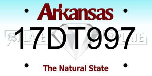 17DT997 Arkansas License Plate