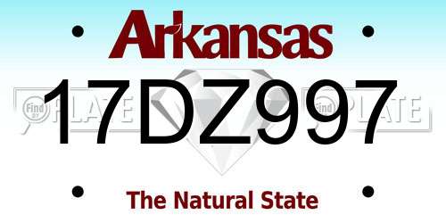 17DZ997 Arkansas License Plate