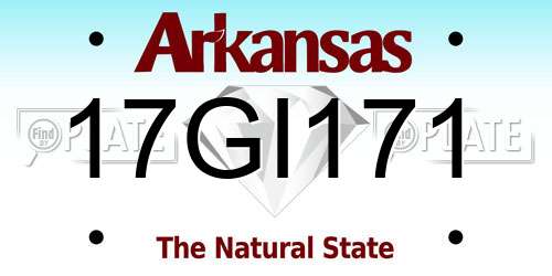 17GI171 Arkansas License Plate