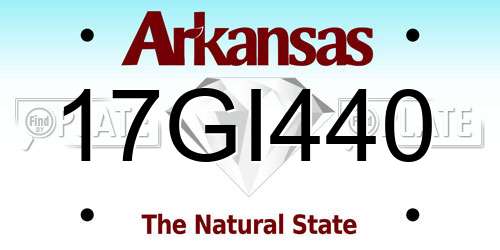17GI440 Arkansas License Plate