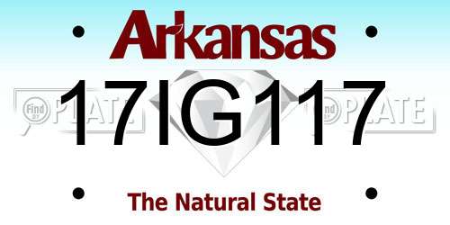 17IG117 Arkansas License Plate