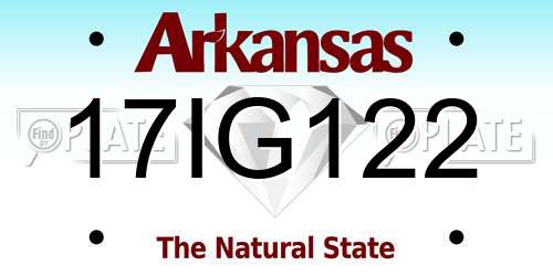 17IG122 Arkansas License Plate