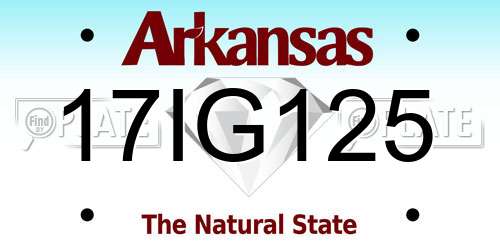 17IG125 Arkansas License Plate