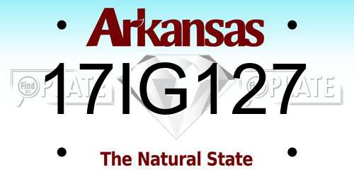 17IG127 Arkansas License Plate