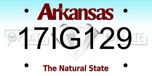 17IG129 Arkansas License Plate