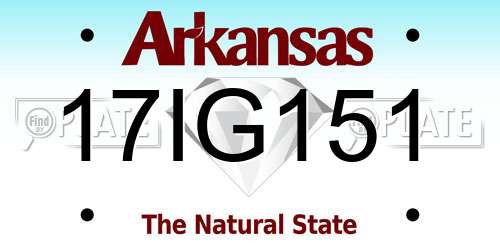 17IG151 Arkansas License Plate