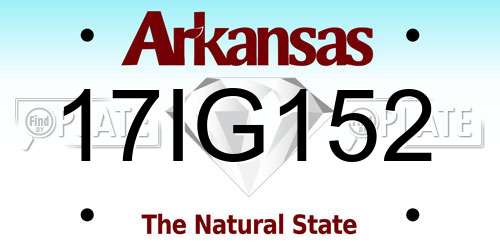 17IG152 Arkansas License Plate