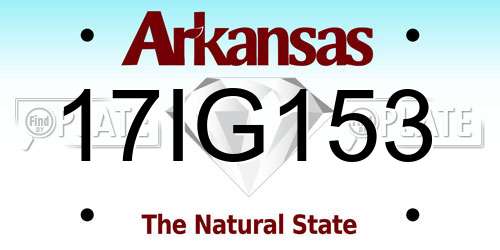 17IG153 Arkansas License Plate