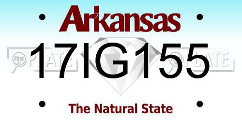 17IG155 Arkansas License Plate
