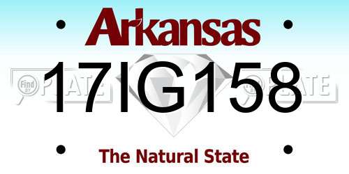 17IG158 Arkansas License Plate