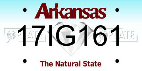17IG161 Arkansas License Plate