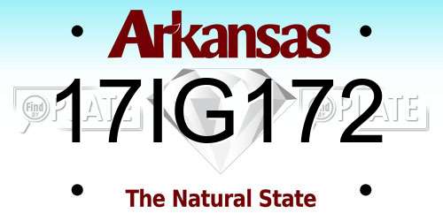 17IG172 Arkansas License Plate
