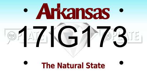 17IG173 Arkansas License Plate