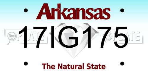 17IG175 Arkansas License Plate