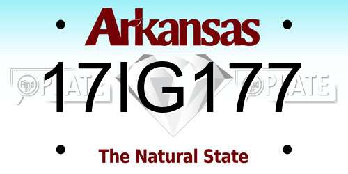 17IG177 Arkansas License Plate