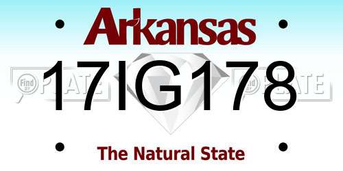 17IG178 Arkansas License Plate