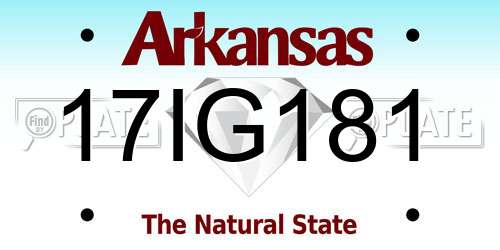 17IG181 Arkansas License Plate