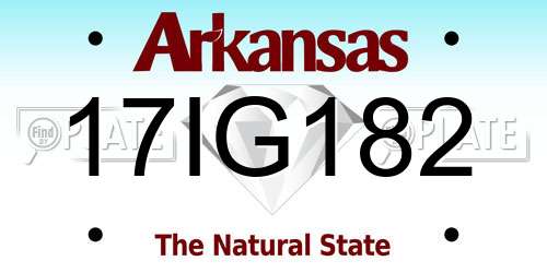 17IG182 Arkansas License Plate