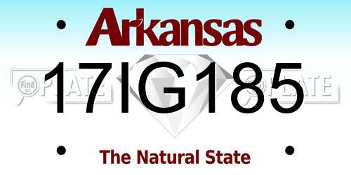 17IG185 Arkansas License Plate