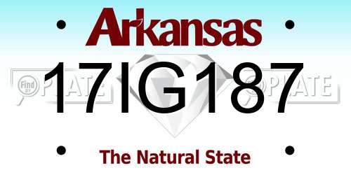 17IG187 Arkansas License Plate