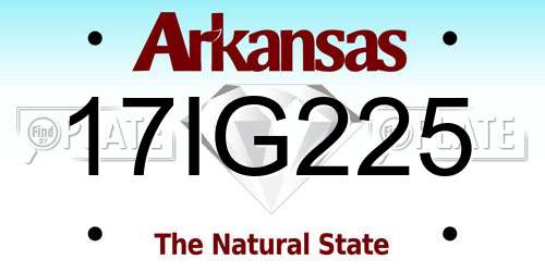 17IG225 Arkansas License Plate