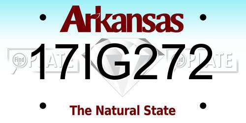17IG272 Arkansas License Plate