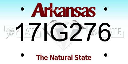 17IG276 Arkansas License Plate