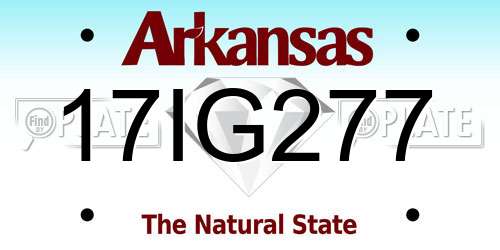 17IG277 Arkansas License Plate